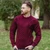 Men's Heavyweight Traditional Fisherman Wool Sweater Wine ShamrockGift.com
