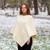 Fisherman Wool Aran Triangular Poncho Natural ShamrockGift.com