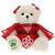 PP-7204 White Irish Teddy Bear In Red Dress ShamrockGift.com