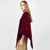 IFL181-608 Wine Red Color Irish Aran Cable Knit Buttoned Poncho ShamrockGift.com IFL181-608 Wine Red Color Irish Aran Cable Knit Buttoned Poncho ShamrockGift.com