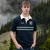 AI-6417 Emerald Navy Irish Polo Shirt Front ShamrockGift.com