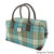 GA-LB1006-COL122-TURQUOISE TARTAN Harris Tweed Overnight Bag ShamrockGift.com