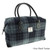 GA-LB1006-COL095-GREY BLACK TARTAN Harris Tweed Overnight Bag ShamrockGift.com
