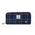 ISL-9630 Harris Tweed Ladies Long Wallet Navy Tartan ShamrockGift.com