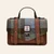 ISL-8312 Harris Tweed Medium Ladies Satchel Chestnut Blue Tartan ShamrockGift.com