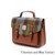 ISL-2712 Harris Tweed Medium Calton Satchel Chestnut and Blue Tartan ShamrockGift.com