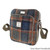 GA-LB1216-COL127-GREY WITH RUST OVERCHECK Harris Tweed Tartan Travel Bag ShamrockGift.com