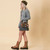 ISL-8823 Harris Tweed Mini Duffel Bag Chestnut Blue Lifestyle ShamrockGift.com