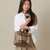 ISL-8360 Harris Tweed Medium Caillie Tote Bag Chestnut Tartan Lifestyle ShamrocGift.com