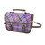 GA-LB1230-COL146 Handmade Harris Tweed Bervie Tartan Satchel Purple Mint Check ShamrockGift.com