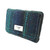 GA-LB2113 Ladies Handwoven Harris Tweed Turquoise Overcheck Small Purse ShamrockGift.com
