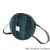 GA-LB1204-COL119-BLUE WITH TURQUOISE OVERCHECK Women's Round Harris Tweed Crossbody Bag ShamrockGift.com