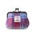 ISL-9500PNKBLUTTL00 Ladies Handwoven Harris Tweed Coin Purse Pink and Blue Tartan Color Front View ShamrockGift.com
