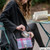 MCS CB3014 TRT073 PASTEL PINK Handcrafted Harris Tweed Clutch Lifestyle ShamrockGift.com
