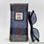 MCS CB2202 TRT021 BLUE BROWN CHECK Handcrafted Harris Tweed Glasses Pouch ShamrockGift.com
