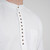 GS-GFS13WH-WHITE Mens Irish Linen Grandfather Style Shirt Closeup Chest Button View ShamrockGift.com