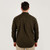 GS-GFS13DRARM-BROWN Mens Irish Linen Grandfather Style Shirt Back Side ShamrockGift.com