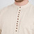 GS-GFS13IVR-IVORY Mens Irish Linen Grandfather Style Shirt Closeup Chest Buttons View ShamrockGift.com
