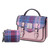 HI-Set-392-PNKBLUTTL00 Harris Tweed Matching Scottish Bag Set ShamrockGift.com