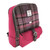 GA-LB1013-COL144 Harris Tweed Tartan Backpack Burgundy & Pink Stewart ShamrockGift.com