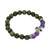 JCW-46675 Crystals & Irish Charm Connemara Marble Stretch Bracelet Amethyst Gemstone ShamrockGift.com