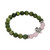 JCW-46674 Crystals & Irish Charm Connemara Marble Stretch Bracelet Pink Rose ShamrockGift.com