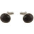 JCW-10082 Silver-Plated Connemara Marble Round Cufflinks Frontal ShamrockGift.com