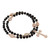 JCW-19106 Stretch Wrist Rosary with Silver-Tone Charm Black studio ShamrockGift.com