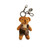 ISL-BEARKEY-CHETT Small Scottish Harris Tweed Teddy Bear Keyring Chestnut Tartan Studio ShamrockGift.com