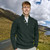 AI-BUR3-AUTM-Traditional Irish Fisherman Sweater with Button Mock Neck Atlantic Marl  ShamrockGift.com.