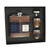 GA-HF2150-COL127 Gents Glen Appin Harris Tweed Hip Flask Gift Set Grey with Rust Overcheck ShamrockGift.com