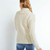 B170367- Women's Wool Aran Sweater with Buttons White Back View ShamrockGift.com