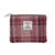 GA-LB2045-COL154-Pink Burgundy Tartan Design Harris Tweed Mini Coin Pouch ShamrockGift.com