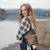 ISL-8588CHETTL00-Chesnut Tartan Color Harris Tweed Genuine Leather Tote Pouch ShamrockGift.com