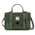 ISL-8711DRKGRNHBL00-Dark Green Harris Tweed Genuine Leather Mini Satchel ShamrockGift.com