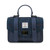 ISL-8712NAVOCL00-Navy Harris Tweed Genuine Leather Medium Satchel ShamrockGift.com