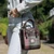 GA-LB1238-COL137-Muted Green  Harris Tweed & Vegan Leather Small Tote Bag Lifestyle ShamrockGift.com