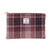 GA-LB2047-COL154-Pink Burgundy Tartan Design Harris Tweed Medium Zip PouchShamrockGift.com