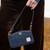 ISL-8300NAVOCL00-Navy Color Islander Harris Tweed & Leather Bag Lifestyle Front View  ShamrockGift.com