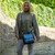 MCS-MAC2602-SKY BLUE Harris Tweed & Vegan Leather Messenger Bag LIFESTYLE ShamrockGift.com