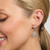 Ladies Silver Claddagh Dangle Earrings Lifestyle ShamrockGift.com