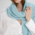 LLS109 Ladies Aran Lambswool Shawl Aqua ShamrockGifts.com