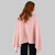 LLS109 Ladies Aran Lambswool Shawl Pink Back View ShamrockGifts.com