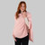 LLS109 Ladies Aran Lambswool Shawl Pink Front View ShamrockGifts.com