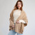 LLS109 Ladies Aran Lambswool Shawl Camel ShamrockGifts.com