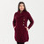 ML186 Merino Wool Aran Cardigan with Buttons Wine ShamrockGift.com