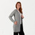 ML187 Merino Wool Aran Cable Knit Coatigan Grey Side View ShamrockGift.com