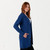 ML187 Merino Wool Aran Cable Knit Coatigan Blue ShamrockGift.com
