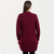 ML187 Merino Wool Aran Cable Knit Coatigan Wine Back View ShamrockGift.com
