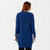 ML187 Merino Wool Aran Cable Knit Coatigan Blue Back View ShamrockGift.com